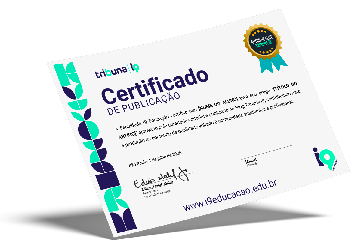 Exemplo de certificado impresso da Faculdade i9 Educação